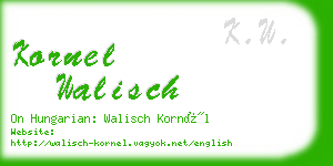 kornel walisch business card